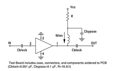 Application Circuit Diagram - Mini-Circuits PSA-14+ Ultra-Wideband Monolithic Amplifier